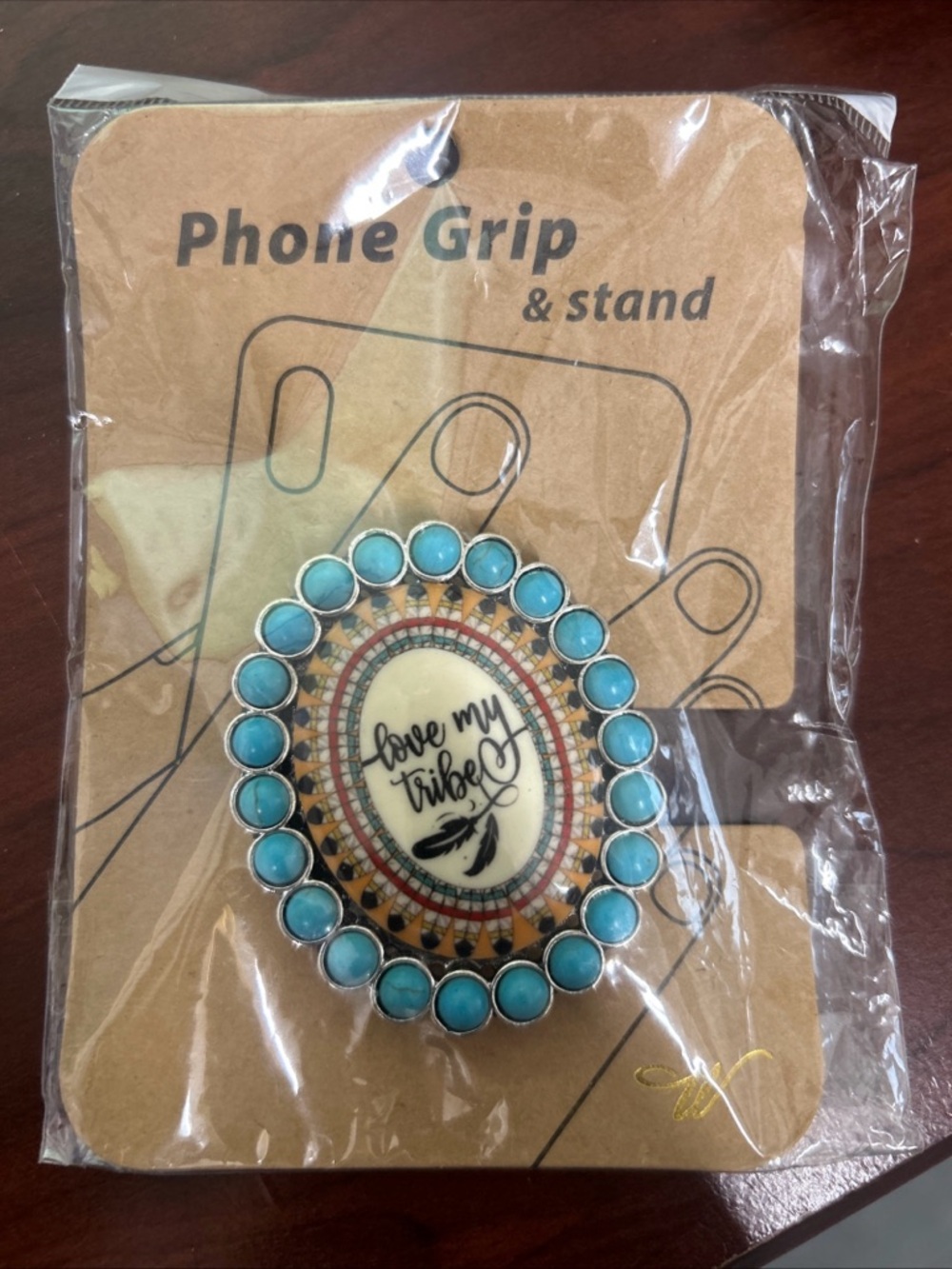 “Love My Tribe” Glass Bubble Phone Grip and Stand